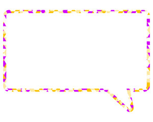 ステンドグラス風吹き出し　三角形模様　四角形