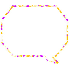 ステンドグラス風吹き出し　三角形模様　角のある八角形