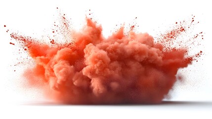 Colorful powder explosion isolated on a white background. A colorful, rainbow-colored dust splash, an abstract explosion of colors. A vibrant paint powder burst or swirl with a copy space area for des
