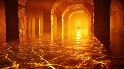 Glowing hallway fantasy art