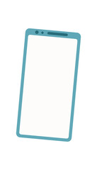 A smartphone device with an empty screen for templates. A mobile phone with a minimalistic design, ideal for application showcases or digital content. This isolated format allows versatile usage in