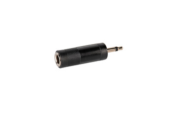 Black audio cable aux isolated on transparent background
