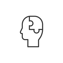 Icon Representing Mental Health with Puzzle Pieces Symbolizing Complex Emotions and Psychological Support for Personal Growth and Wellness Awareness