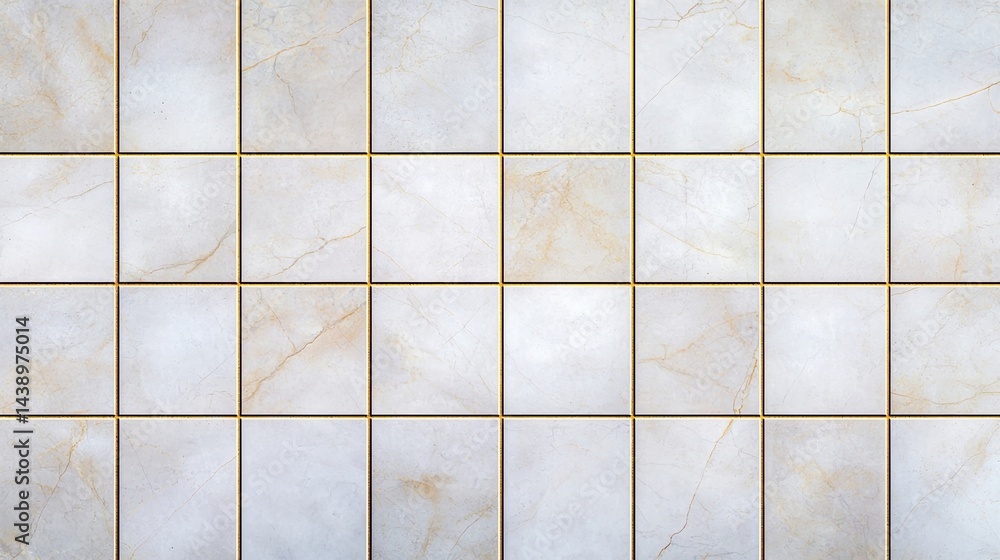 Poster a seamless pattern of square tiles with a light gray surface, featuring subtle veins and a clean, mo