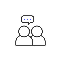 Icon Representing Human Connection and Support in Mental Health Conversations for Wellness and Emotional Wellbeing
