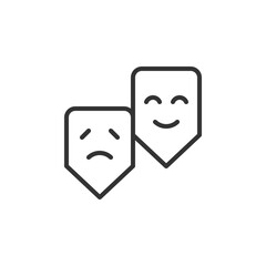 Icon Representing Mental Health Awareness with Happy and Sad Faces Symbolizing the Duality of Emotions in Human Experience