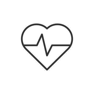 Heart Icon with Pulse Line Symbolizing Mental Health and Wellness, Representing Care and Emotional Balance for Wellbeing