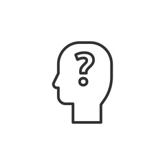 Icon of a Human Face Silhouette with a Question Mark Representing Mental Health Awareness and Emotional Reflection on Self Understanding and Personal Growth