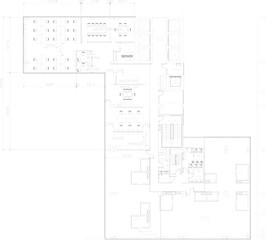 Small Office Layout Design with Workstations, Small Meeting Rooms, and Dining Area