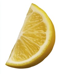 Lemon wedge isolated on white background