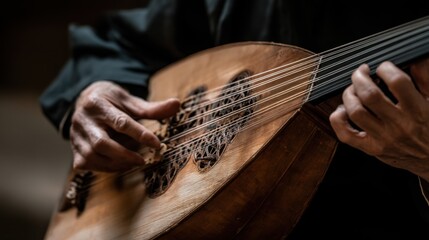 Oud Player: Traditional Middle Eastern Music Instrument