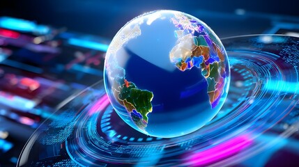 Global Network, Digital Earth, Tech Globe - Futuristic technology