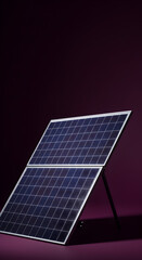 Obraz premium Solar Panel on Stand with Purple Background