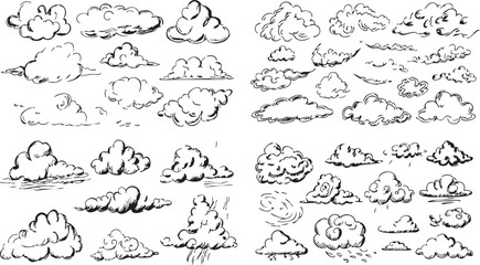 Vintage Style Cloud Doodles Collection