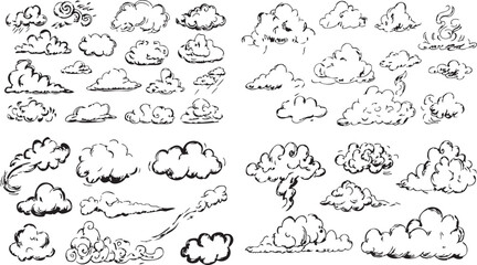 Sketchy Clouds Set for Design Elements