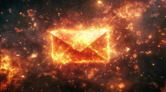 Burning email symbol