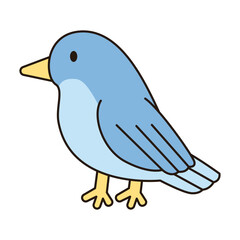 BIRD cute animal doodle kawaii Japanese style illustration single icon drawing element clean flat vector