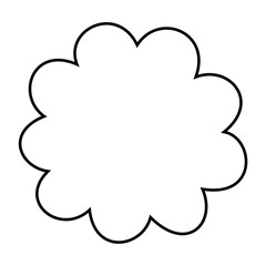 Outlines cloud blank simple frame vector image, Suitable for design element of communication label, Information chat bubble, Text message template, Work report