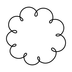 Outlines cloud blank simple frame vector image, Suitable for design element of communication label, Information chat bubble, Text message template, Work report