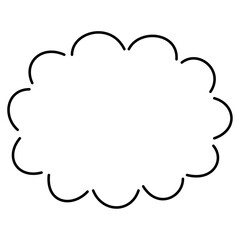 Outlines cloud blank simple frame vector image, Suitable for design element of communication label, Information chat bubble, Text message template, Work report