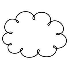 Outlines cloud blank simple frame vector image, Suitable for design element of communication label, Information chat bubble, Text message template, Work report