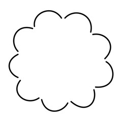 Outlines cloud blank simple frame vector image, Suitable for design element of communication label, Information chat bubble, Text message template, Work report