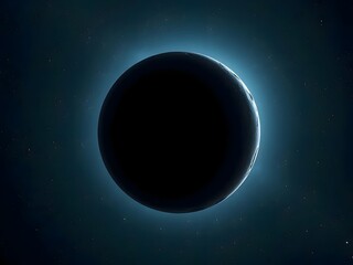 Fototapeta premium planet in space. space, planet, moon, sun, earth, eclipse, light, astronomy, galaxy, star, universe, solar, night, globe, sky, cosmos, world, sphere, illustration, stars, science, dark, fantasy, atmos