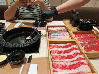 Japanese food Beef Shabu shabu