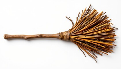Crafting a natural broom for sustainable cleaning home workshop diy guide indoor environment close-up view eco-friendly concept