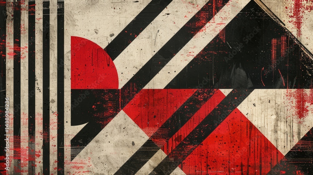 Poster the abstract picture of the red shape repetitive pattern polygon geometry in the background, geometr