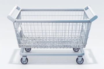 Empty Shopping Cart with White Background.