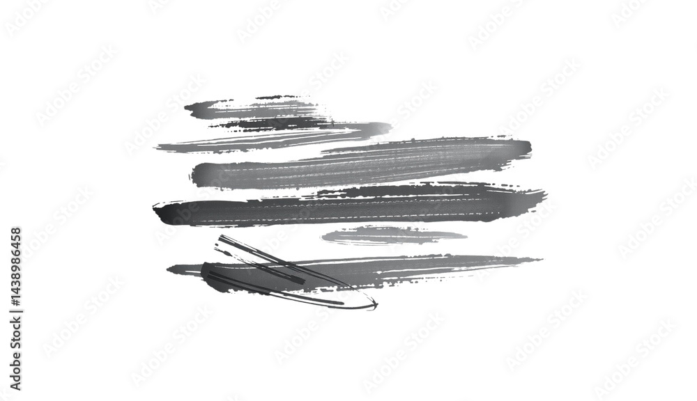 Aufkleber this features abstract black brush strokes on transparent background, creating dynamic and artistic 