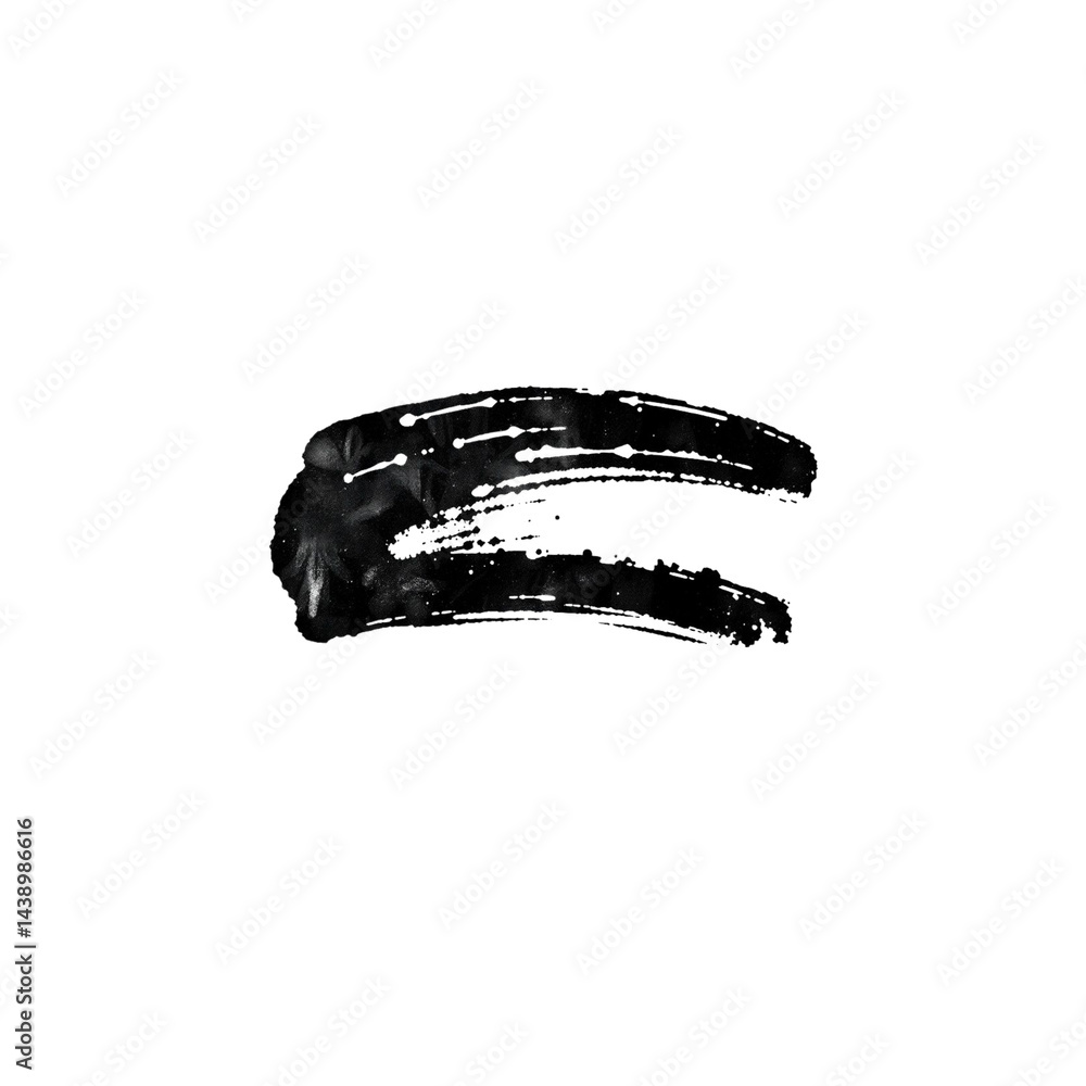 Aufkleber black brushstroke on transparency background creates minimalist and abstract design, evoking sense o