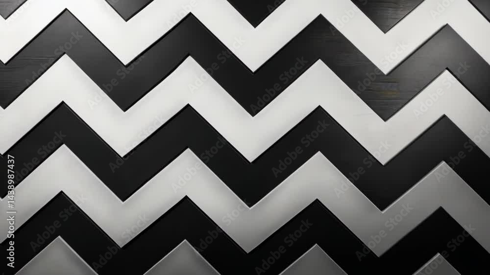 Poster dynamic zigzag pattern transformation with metallic texture