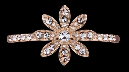 Delicate flower-shaped bracelet adorned with sparkling crystals