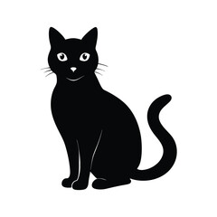 Obraz premium Black Cat Silhouette Vector Collection, Cute and Elegant Cat Illustrations for Halloween, Pet Logo, T-shirt Design, and Branding, Isolated Black Cats