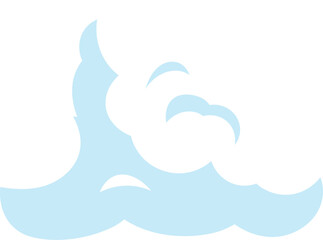 Cartoon Style White Fluffy Cloud Illustration
