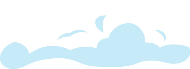 Cartoon Style White Fluffy Cloud Illustration