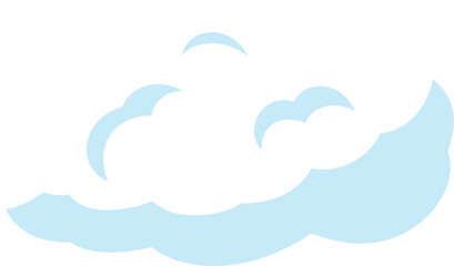 Cartoon Style White Fluffy Cloud Illustration