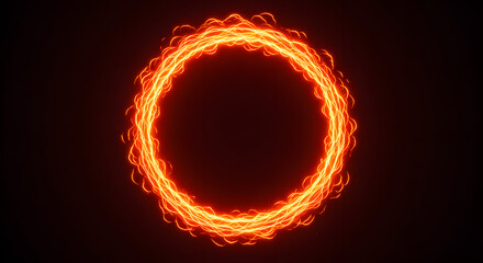 Fiery Ring: Abstract Glowing Circular Artwork