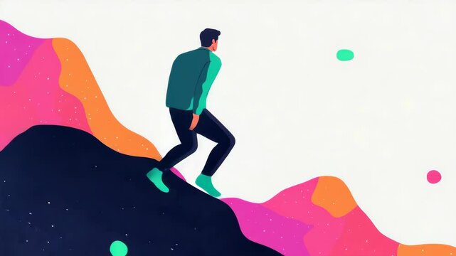 Close-up of a person getting back up after falling, confident expression, metaphor for bravery to fail.