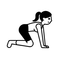 women doing climb pose hand drawn 
