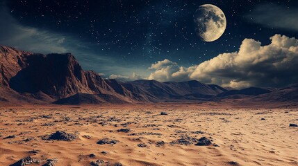 moon over the desert