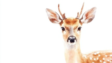 Fototapeta premium Watercolor illustration of a fawn