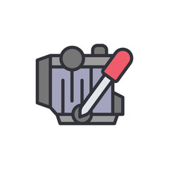 Machine repair colored icons, minimalist vector illustration ,simple transparent graphic element .Isolated on white background