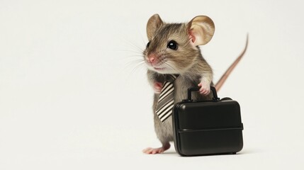 Fototapeta premium Cute mouse dressed in business attire
