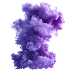 Fototapeta premium Purple explosion abstract color smoke design element isolated on transparent background png