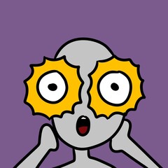 art illustration of a cartoon monster on a black background