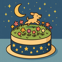 강아지별케이크