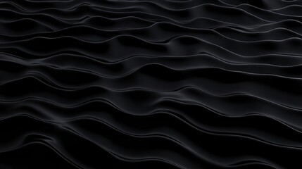 Fototapeta premium A textured surface featuring flowing, wavy patterns in shades of black, creating a dynamic and visually intriguing appearance.